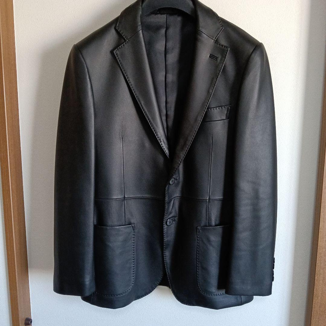 G-stage 黒レザーテーラードジャケット 46